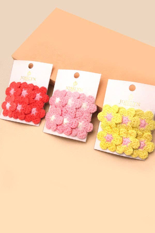Crochet Flower Clips