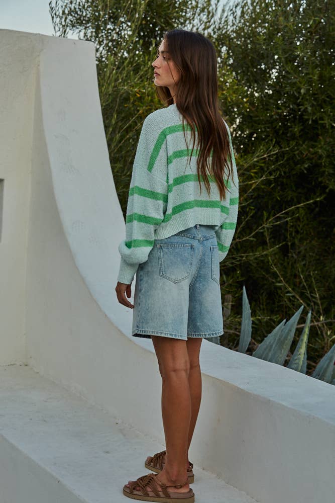 Light Green Stripe Sweater