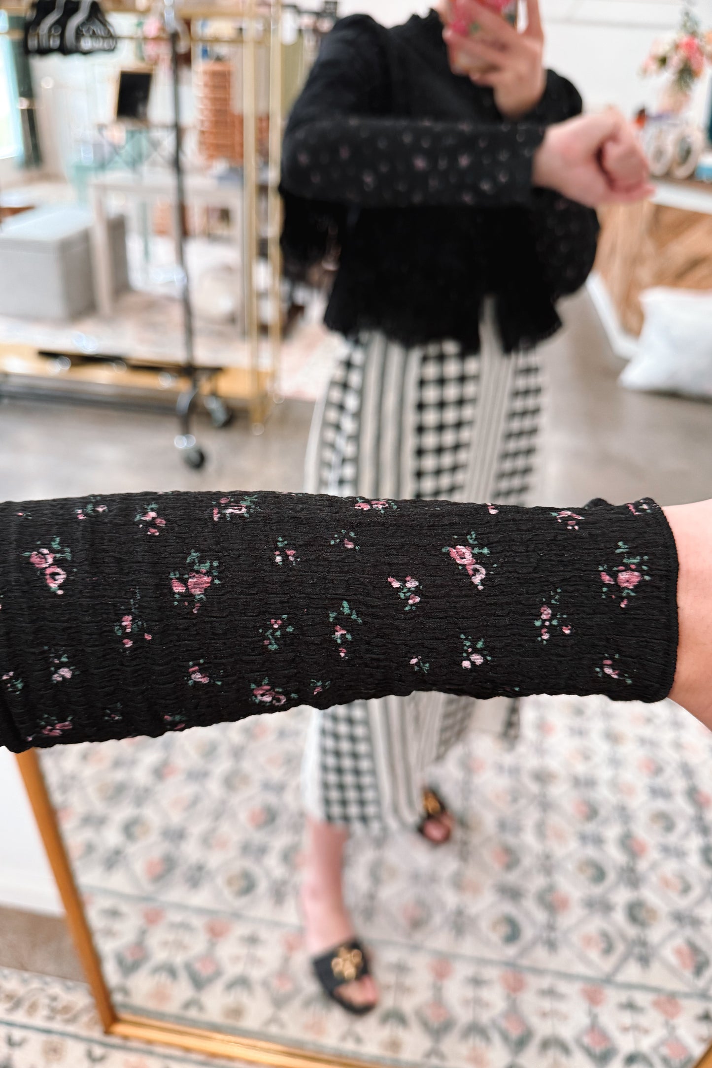 Black Floral Undershirt