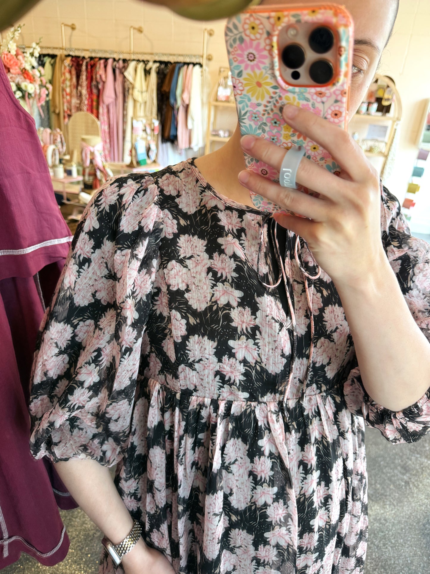 Midnight Blossom Dress