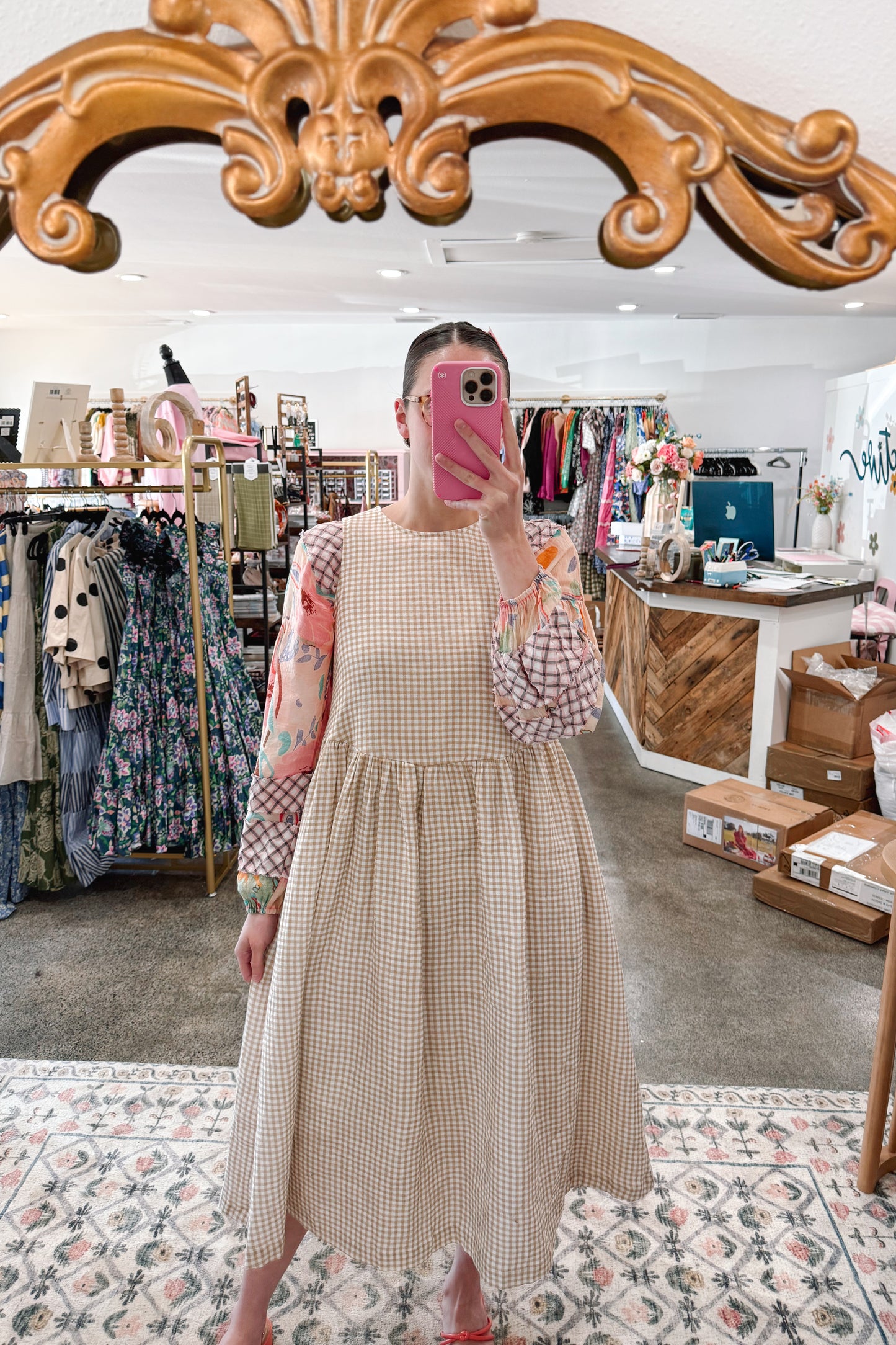 Girl It's Gingham Dress - LARGE