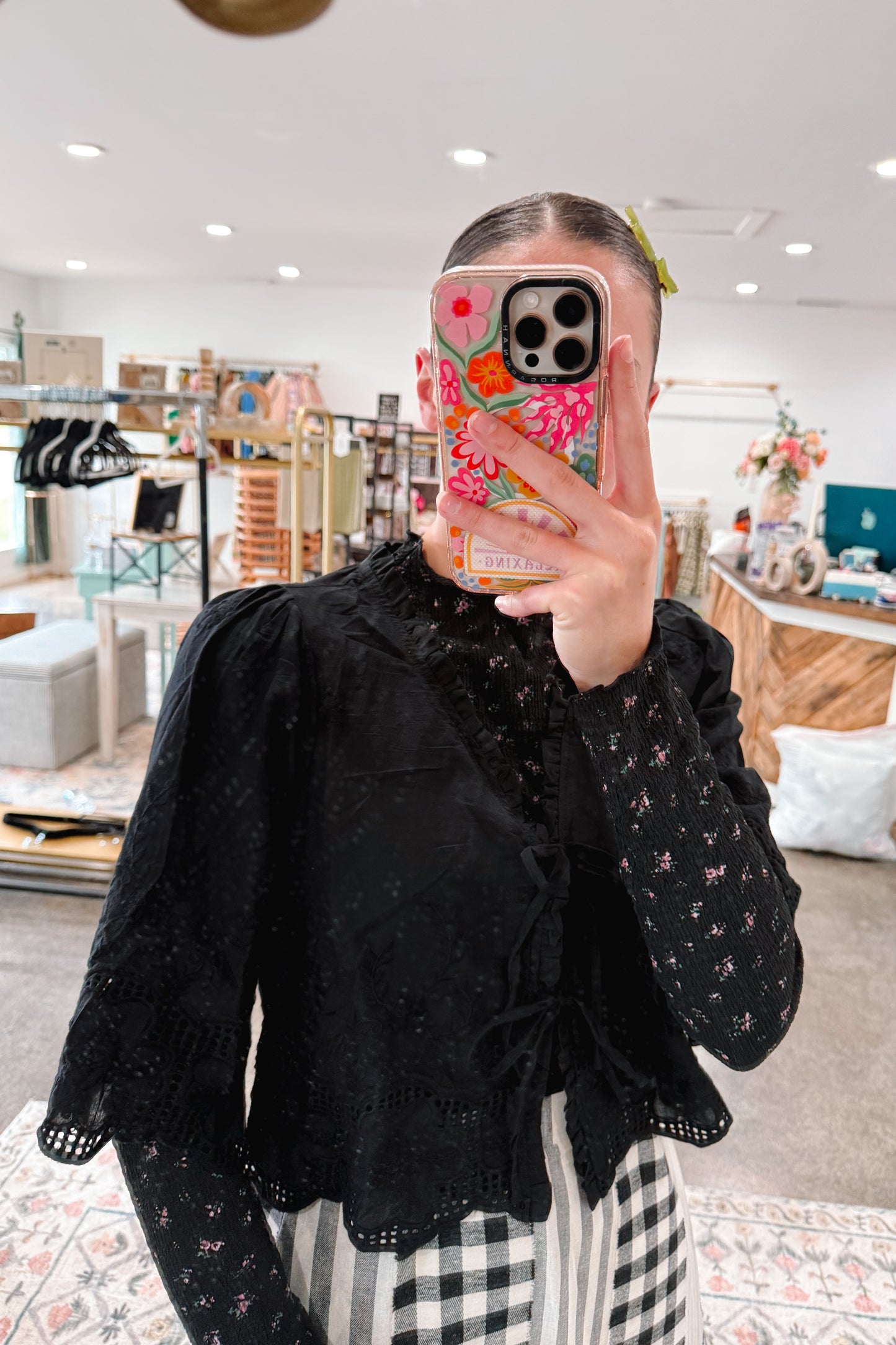 Black Floral Undershirt