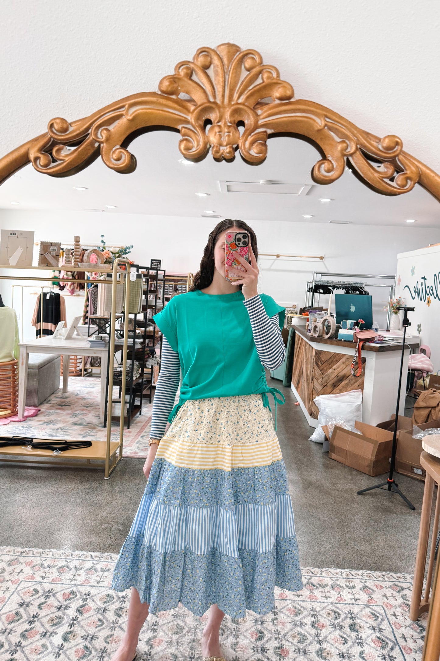 Sky Floral Skirt