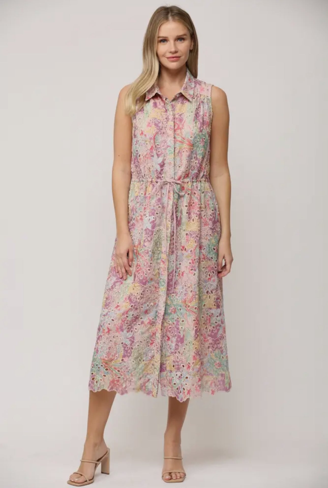 Printed Lace Dress - LARGE