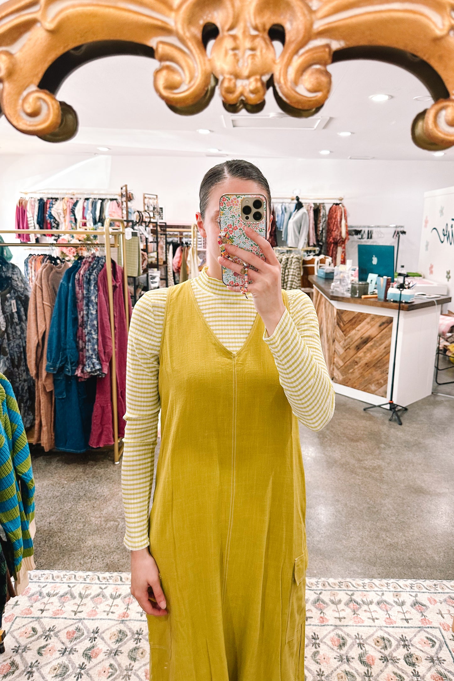 Lime/White Mockneck Top