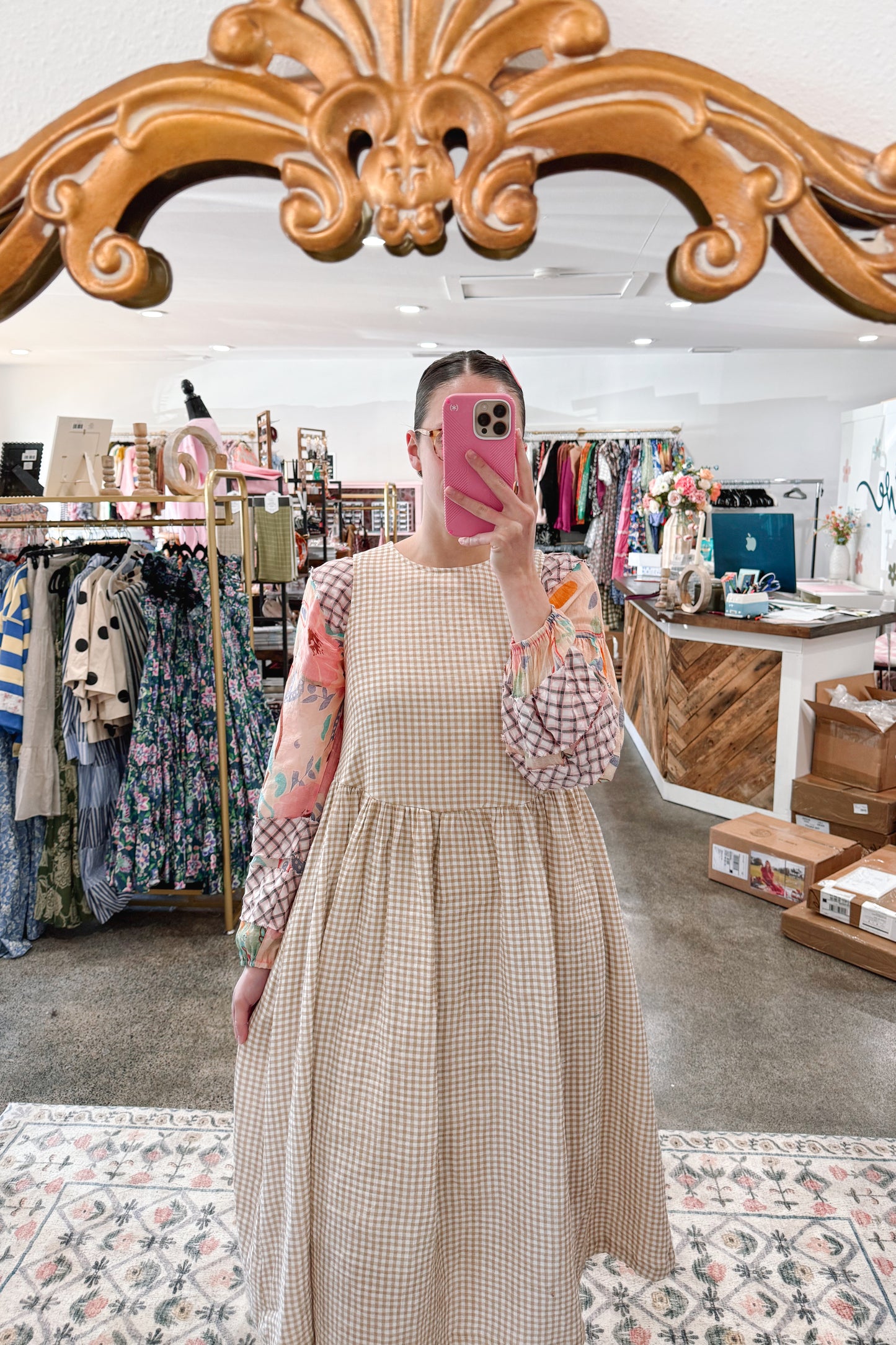 Girl It's Gingham Dress - LARGE