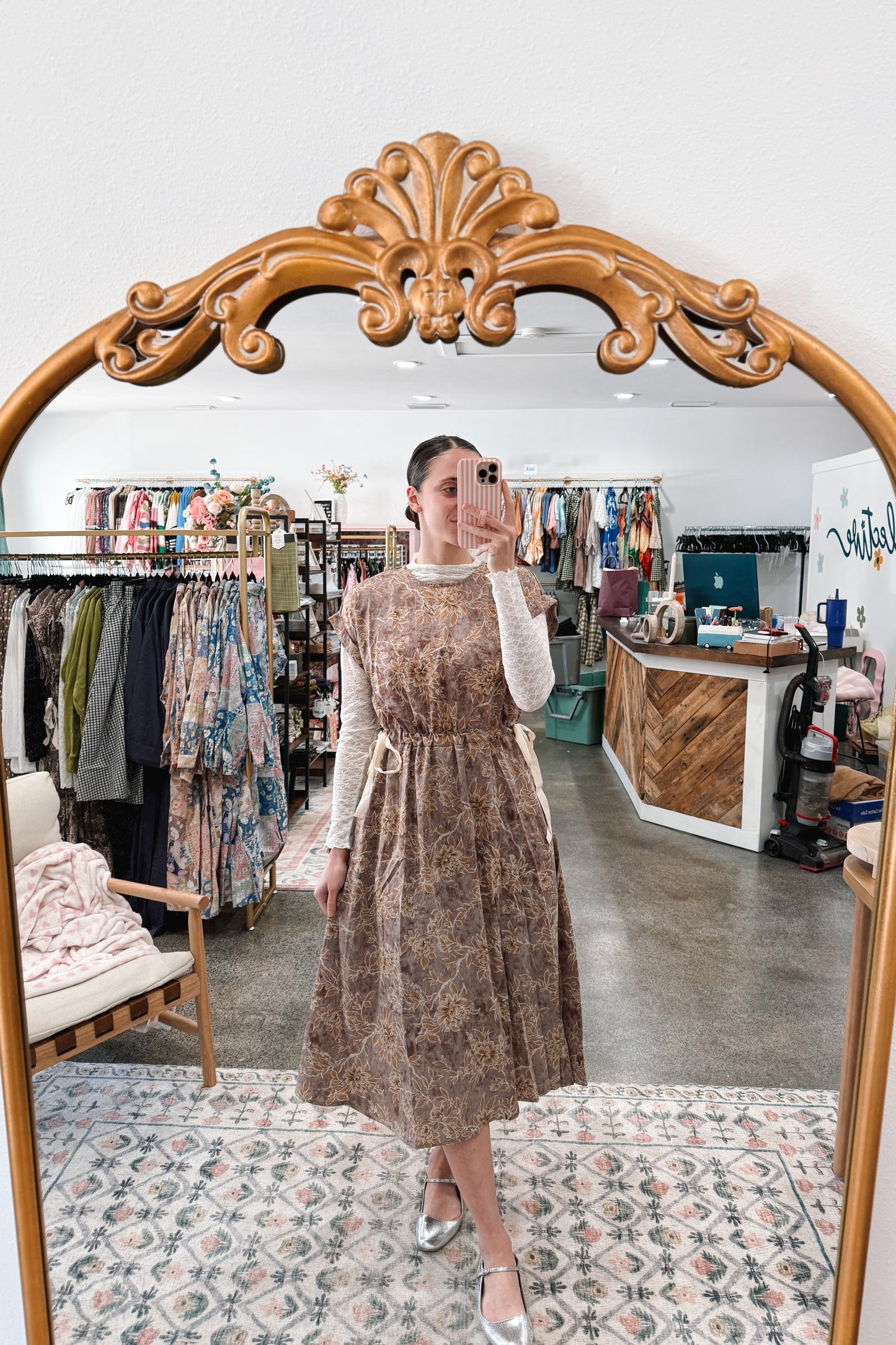 Woven Floral Print Dress