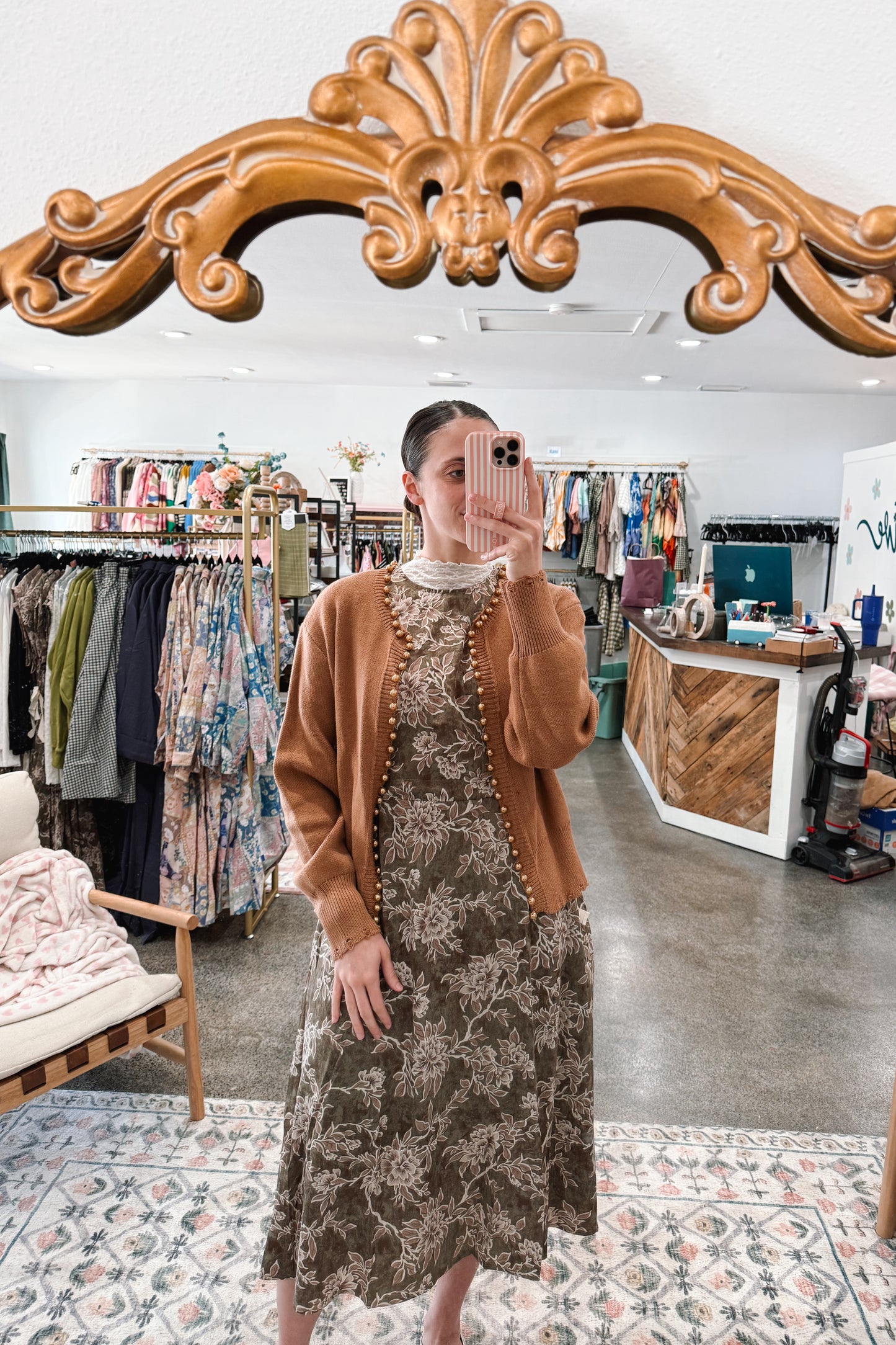 Woven Floral Print Dress
