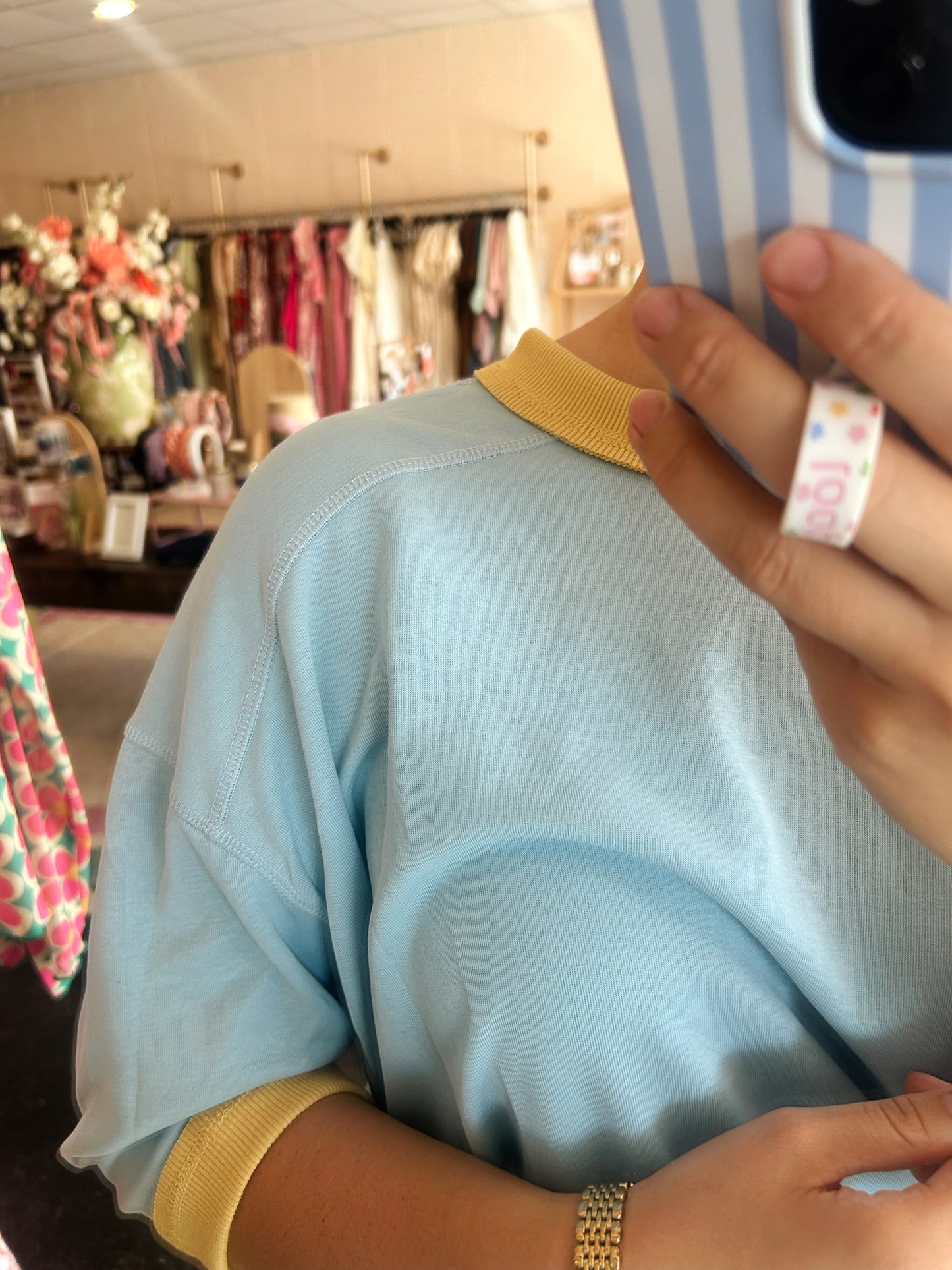 Blue/Yellow Dual Color Top