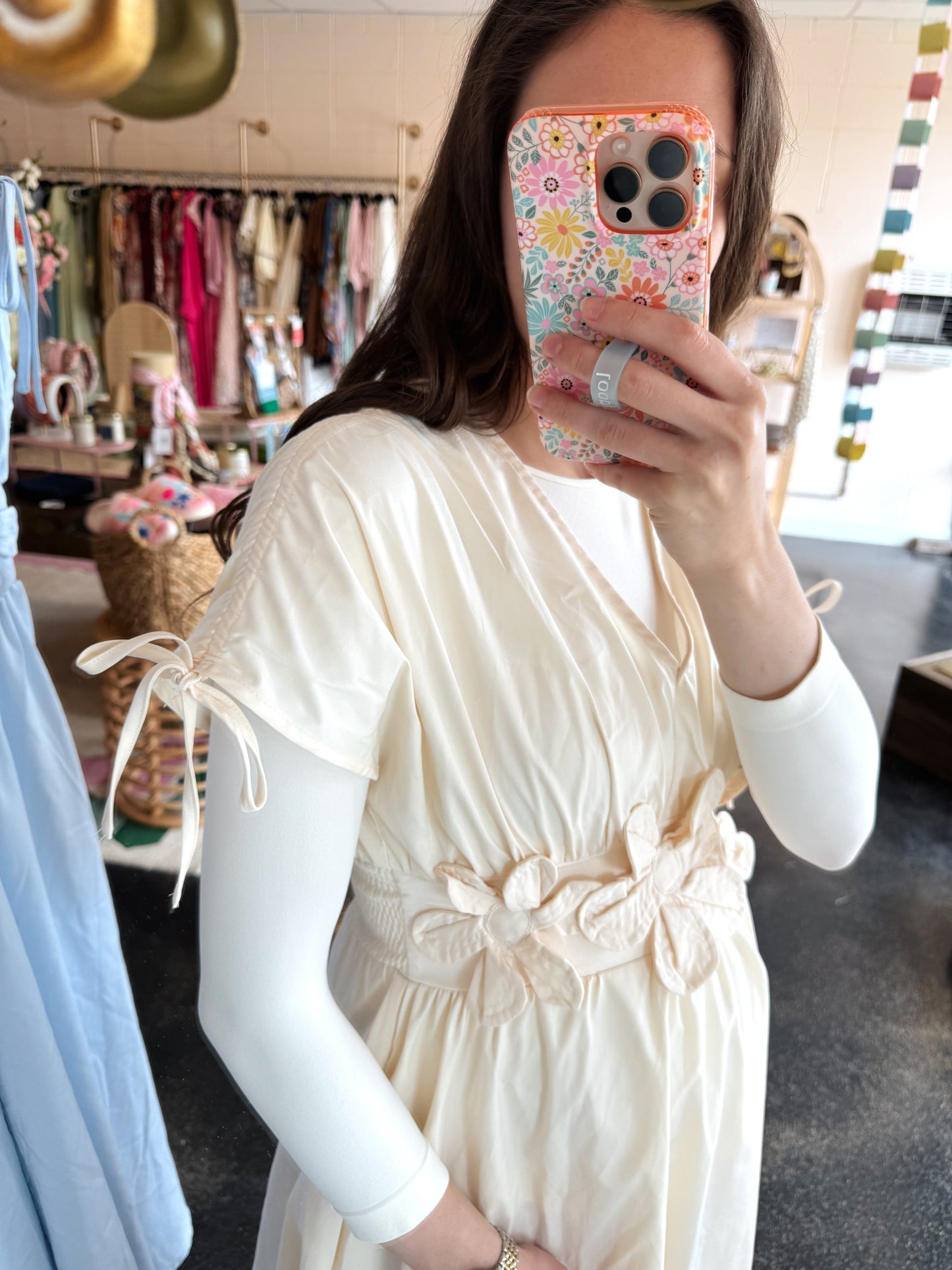 Floral Waist Applique Dress