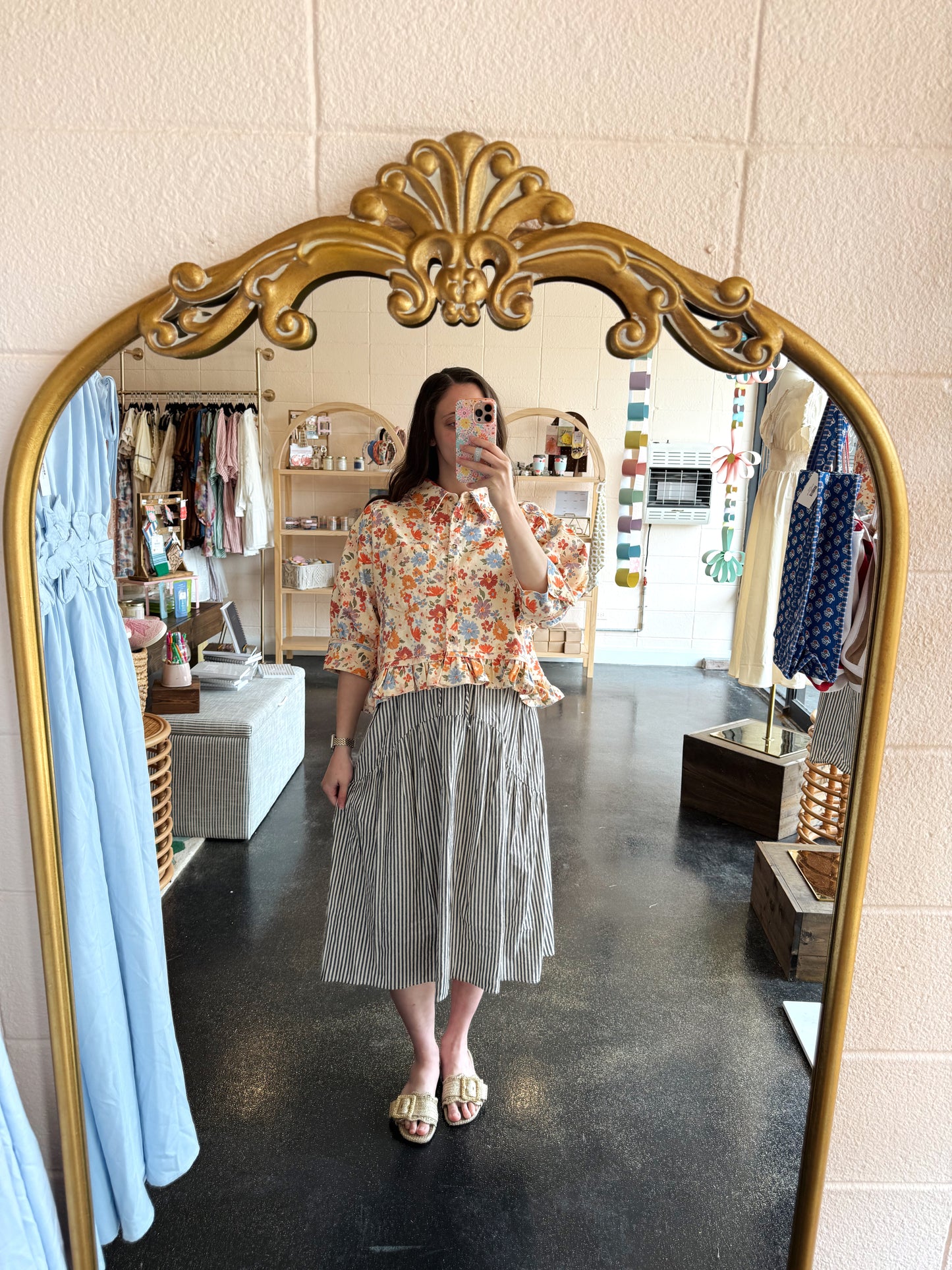 Washed Floral Top