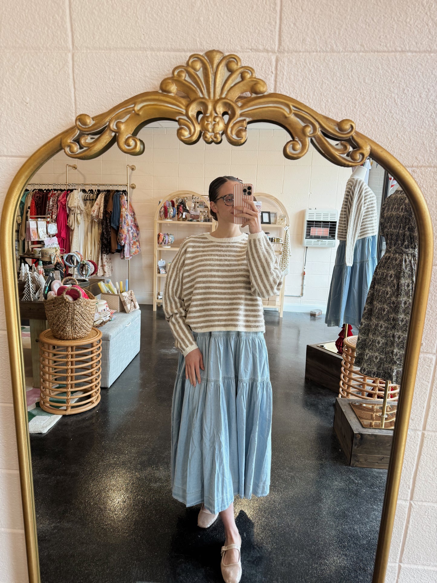 Striped Knit Sweater - SMALL