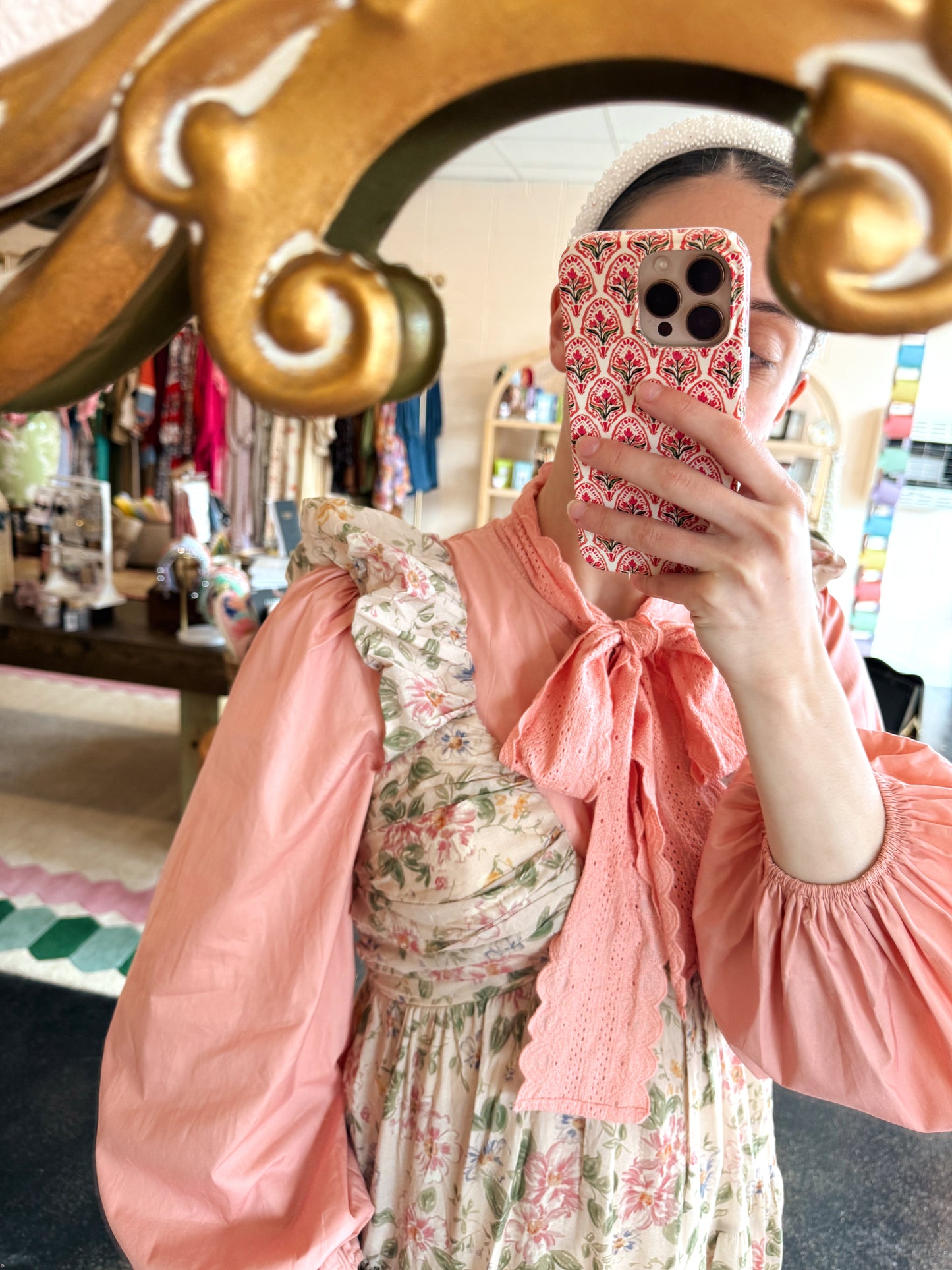 Floral Ruched Pleated Dress