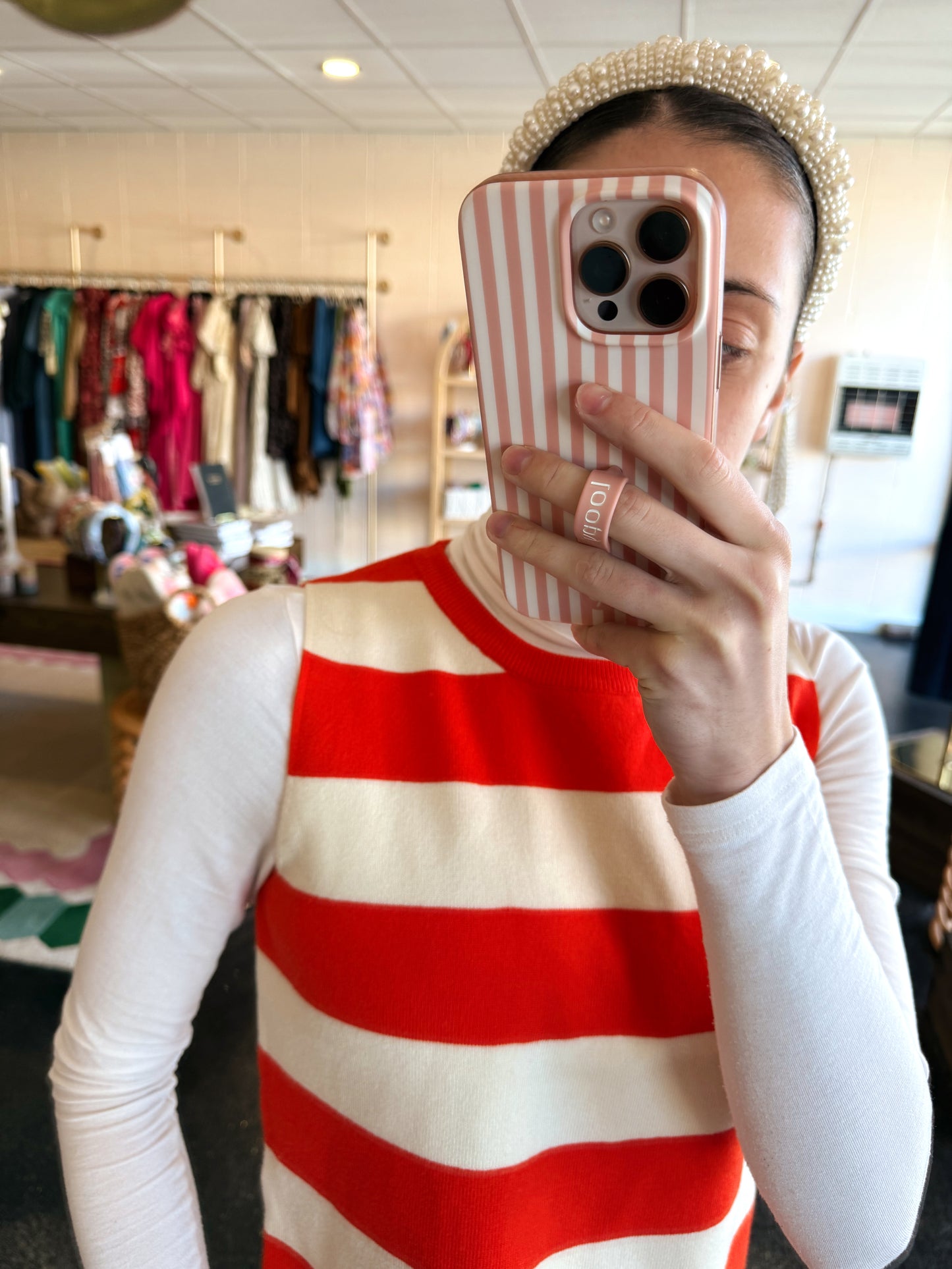 Orange Stripe Sweater Set