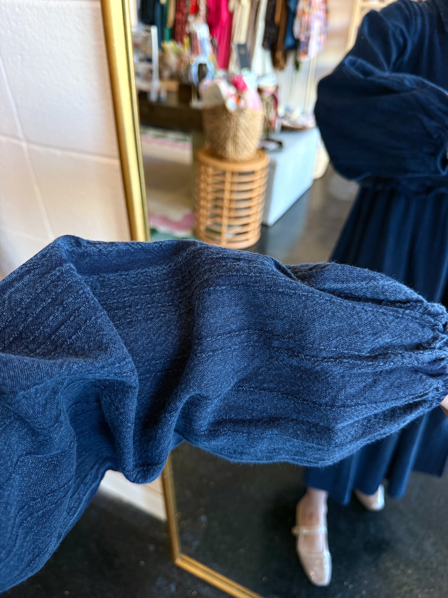 Navy Textured Dress