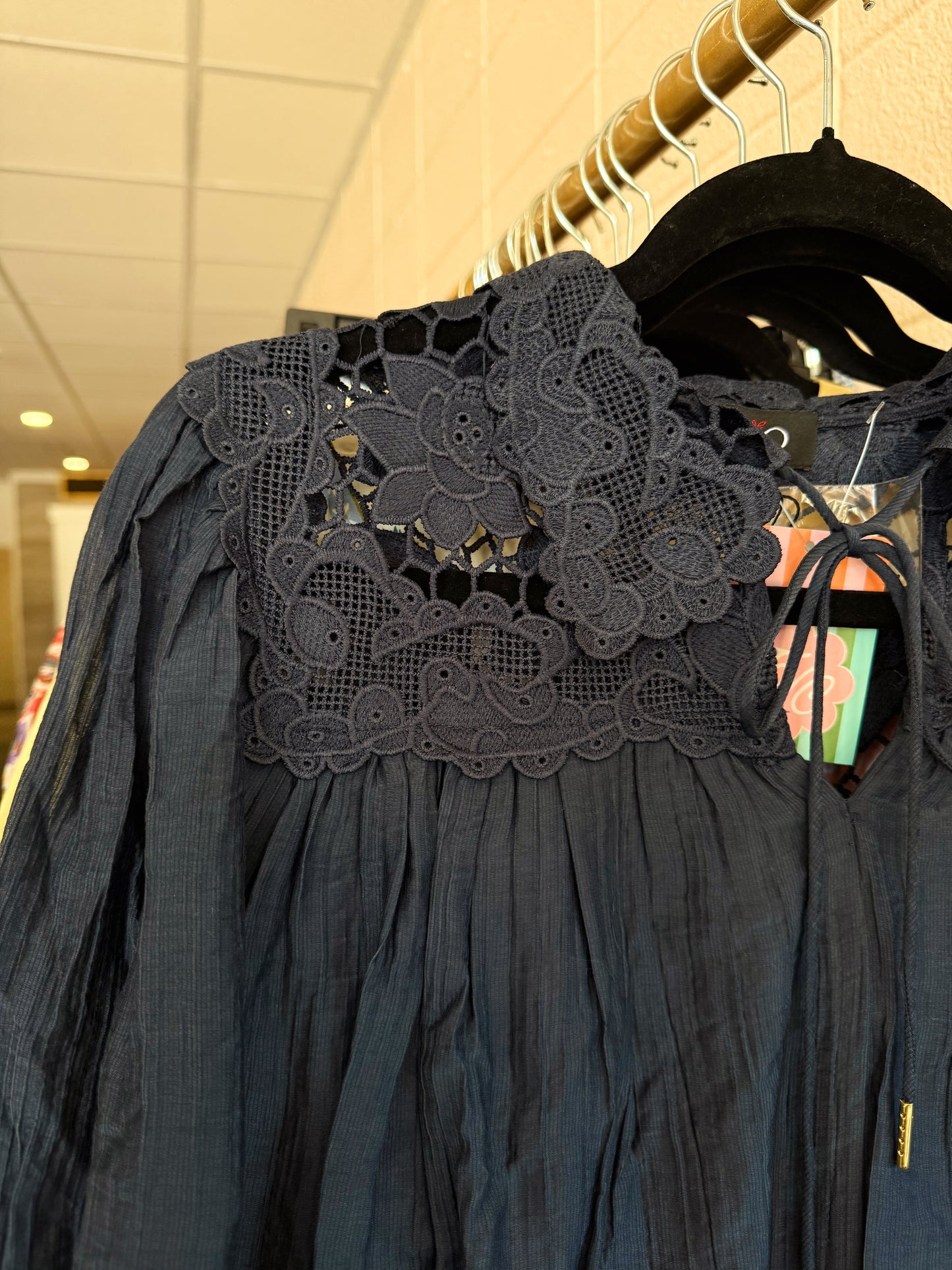 Navy Blouse - LARGE