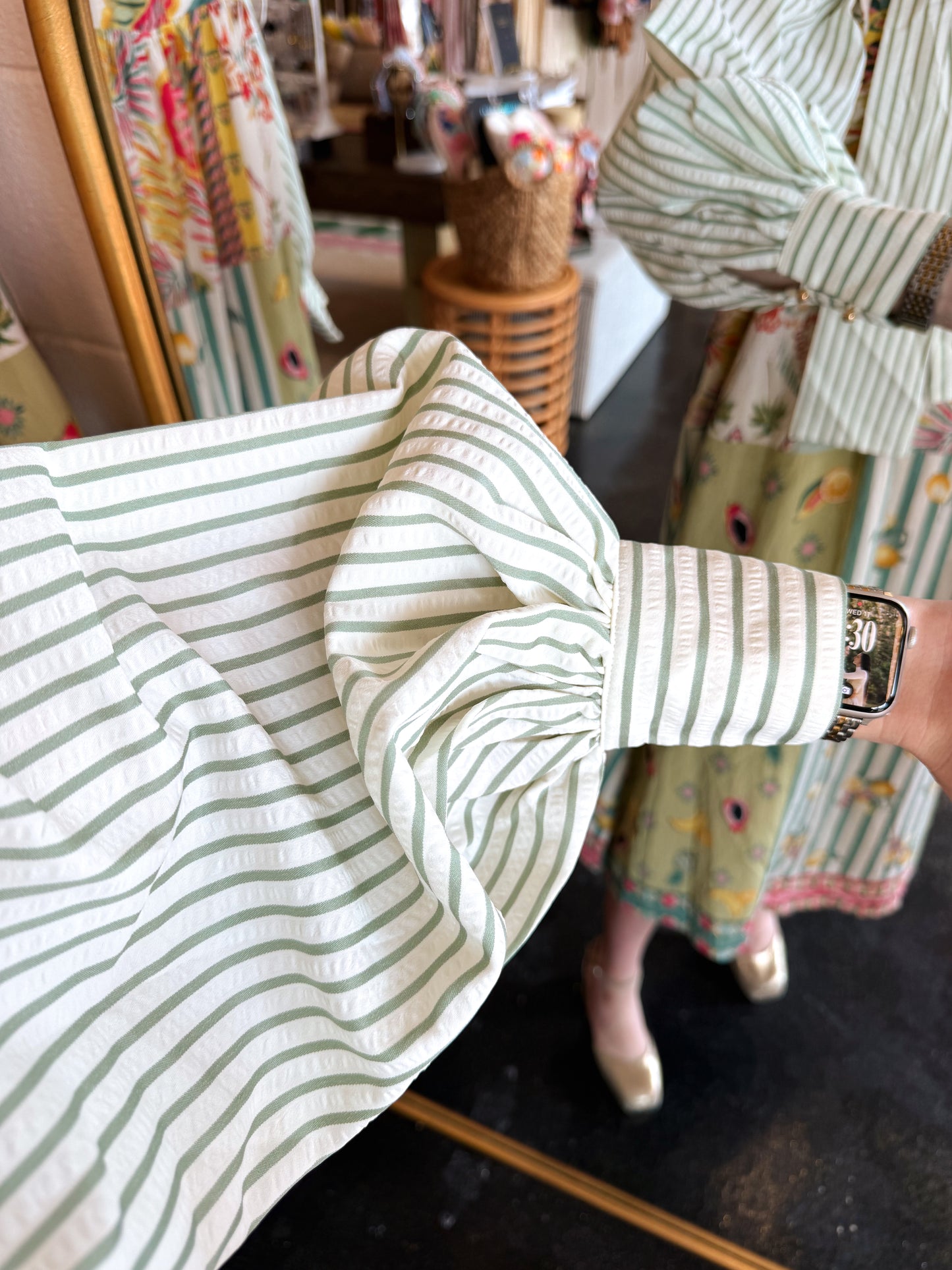 Striped Neck Tie Top