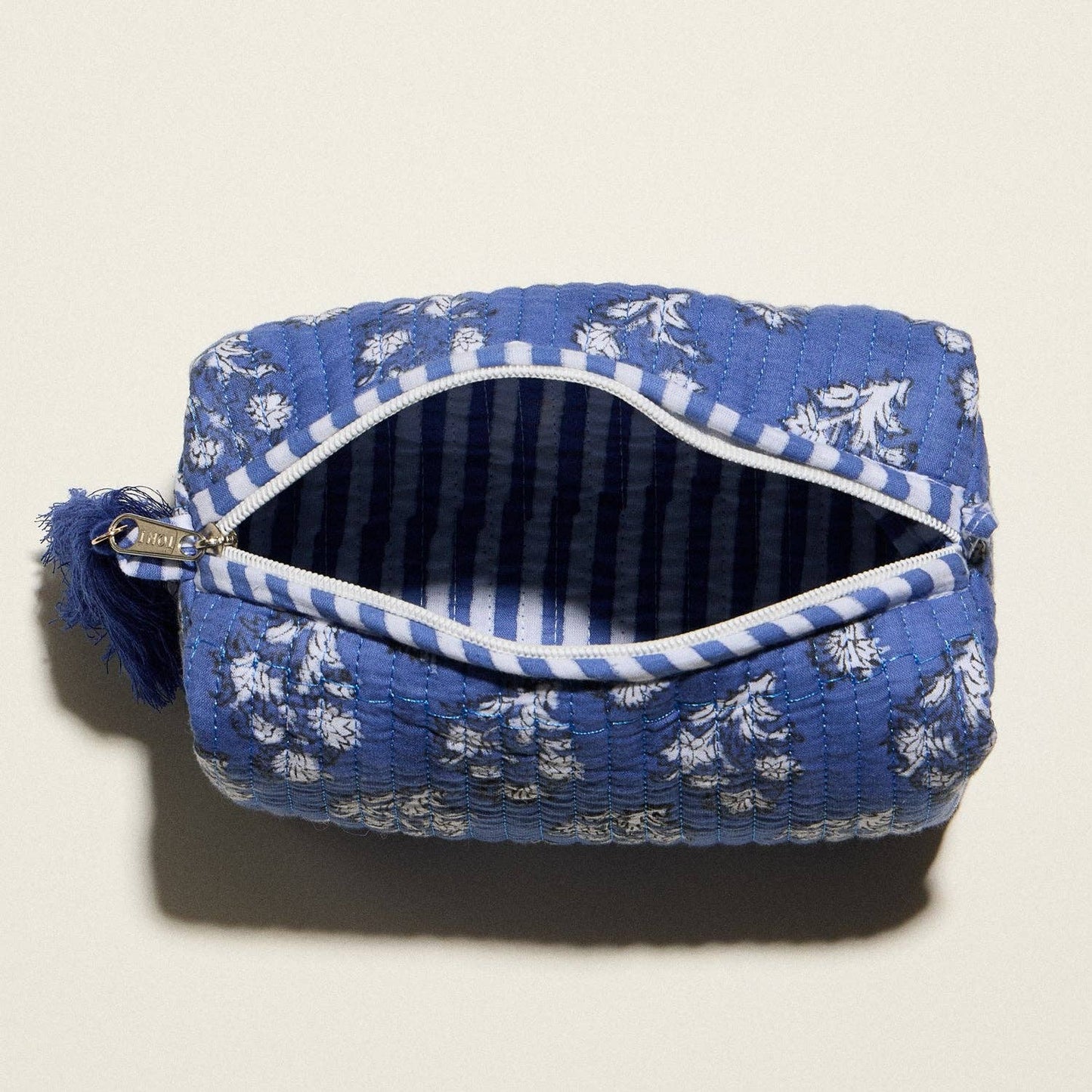 Blue Quilted Pouch