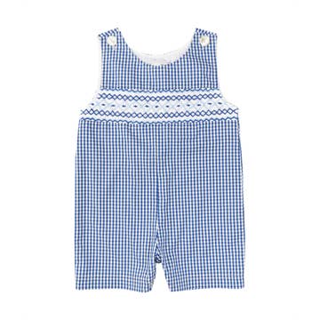 Navy Gingham Smocked Jon Jons