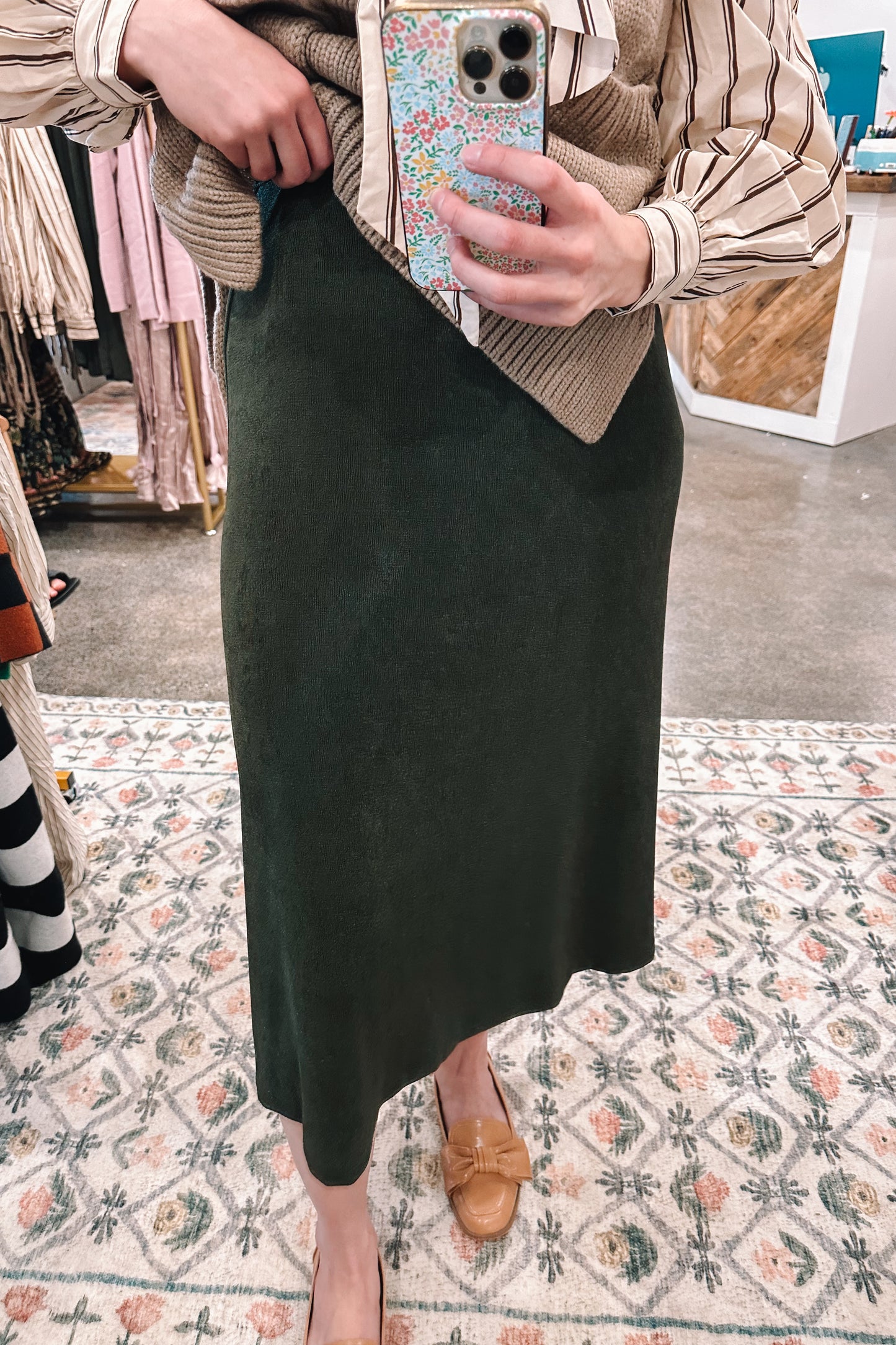 Slinky Olive Skirt