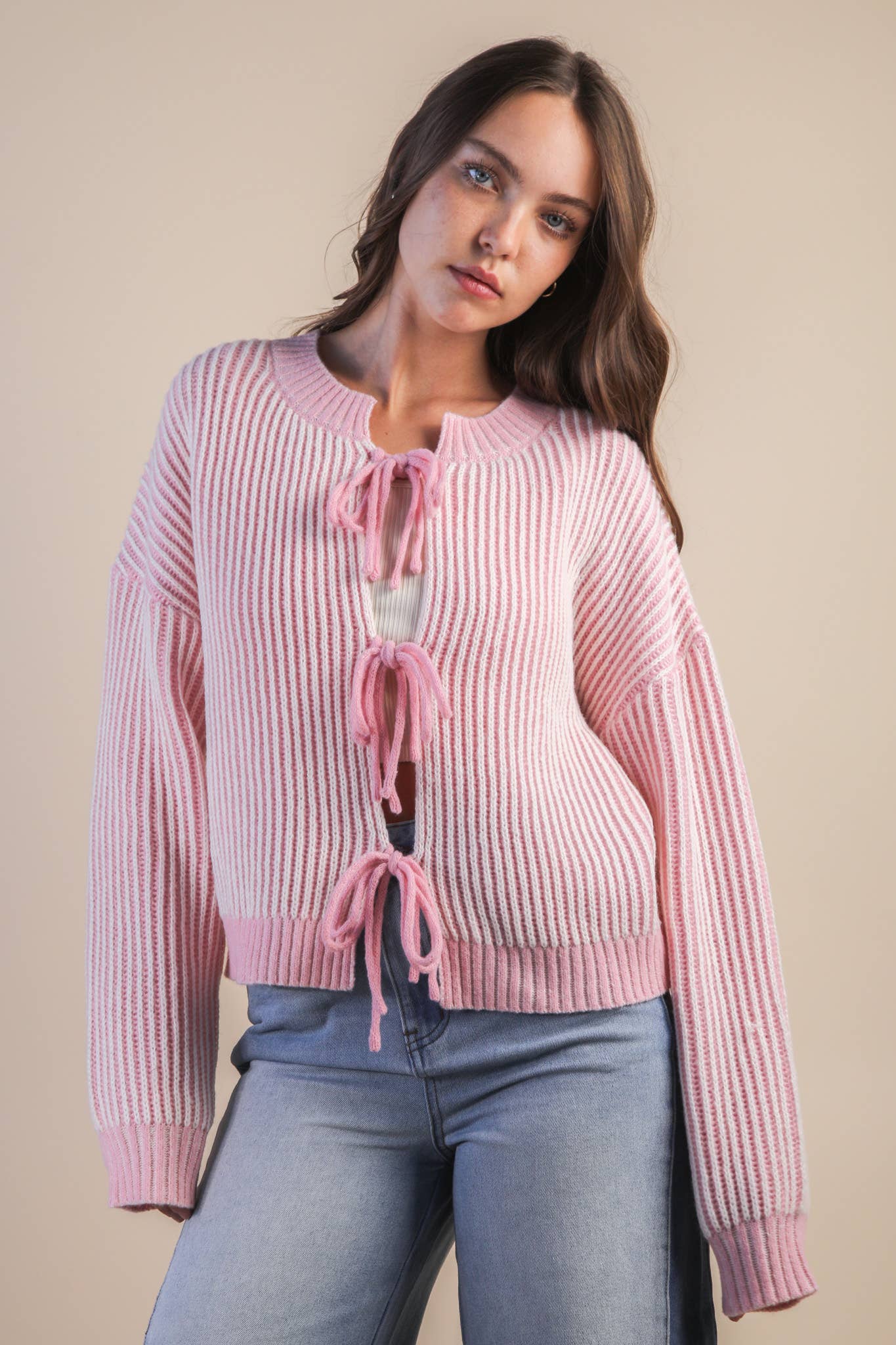 Pink Tie Sweater