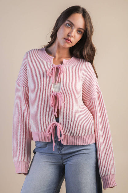 Pink Tie Sweater