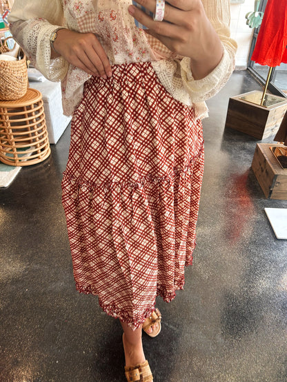 Plaid Tiered Skirt