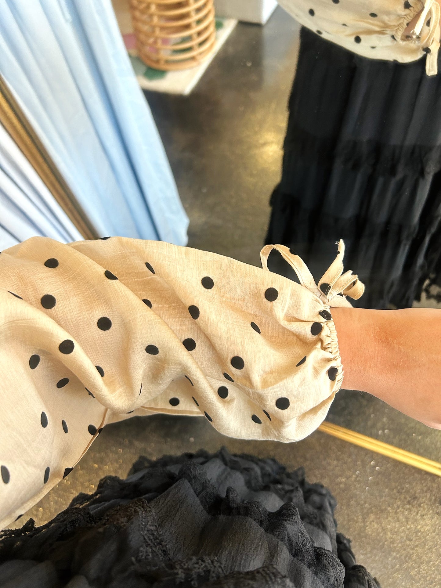 Tan Polka Dot Top