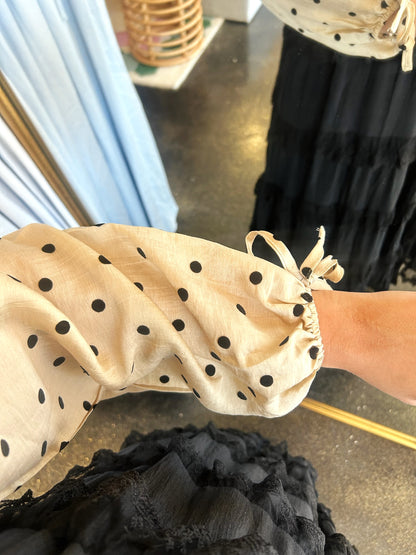 Tan Polka Dot Top