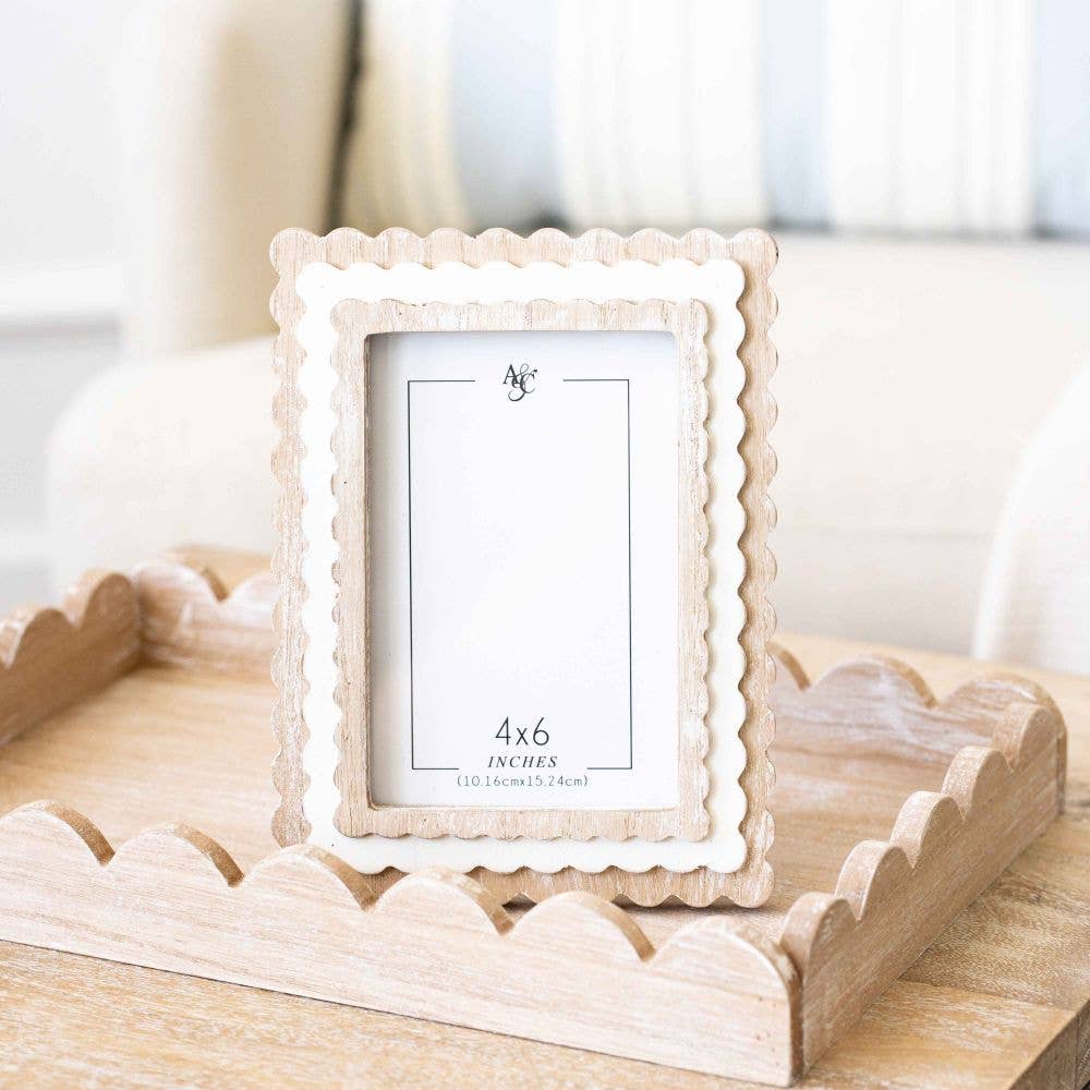 4x6 Wood Scallop Photo Frame