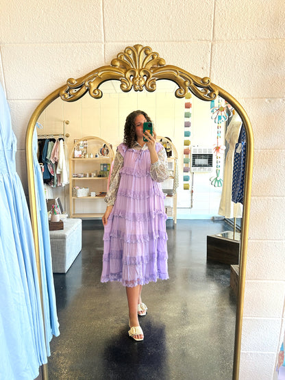 Ruffled Lace Tiered Dress