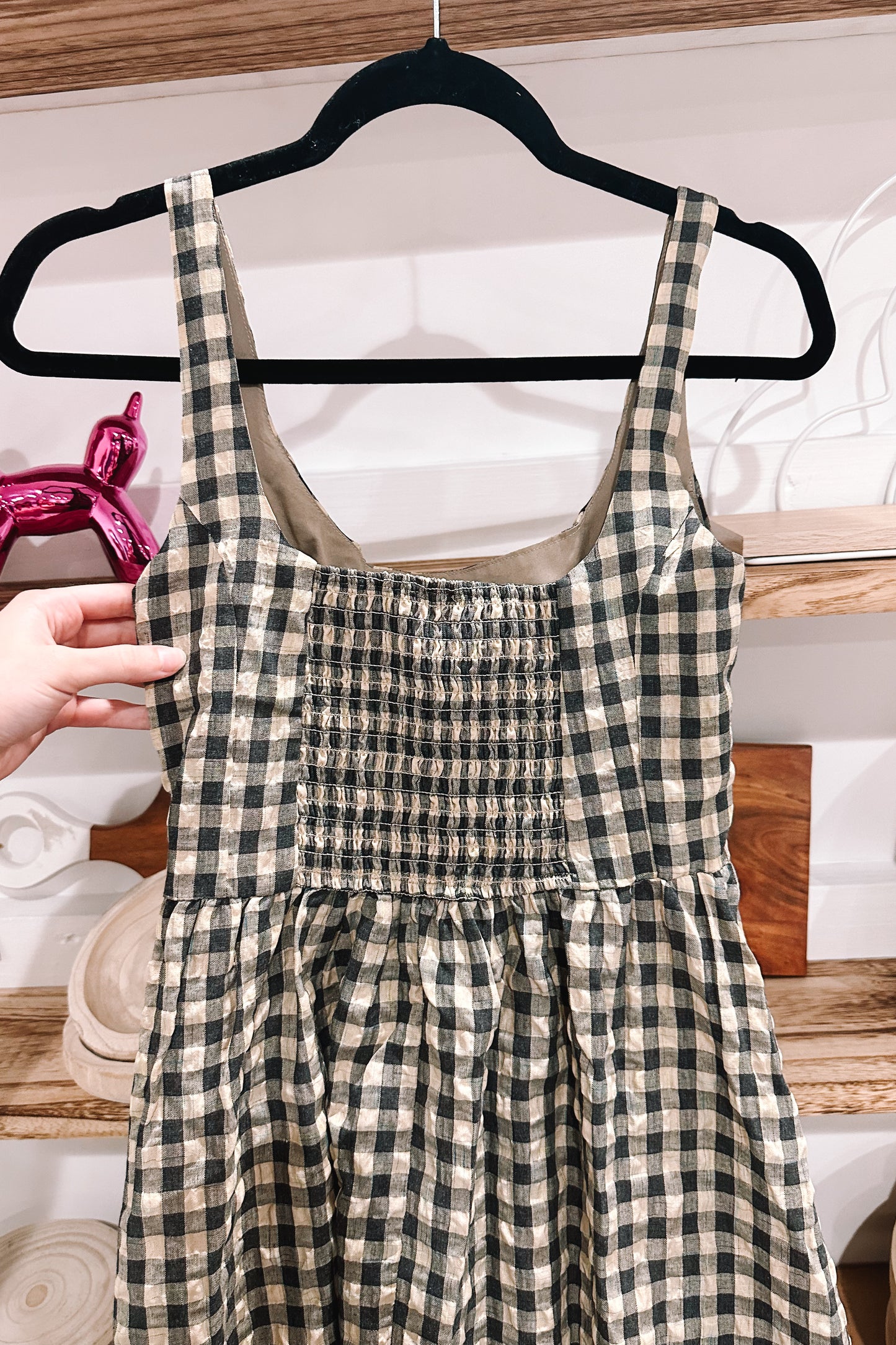 Natural Gingham Dress