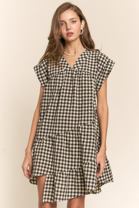 Plaid Tiered Dress