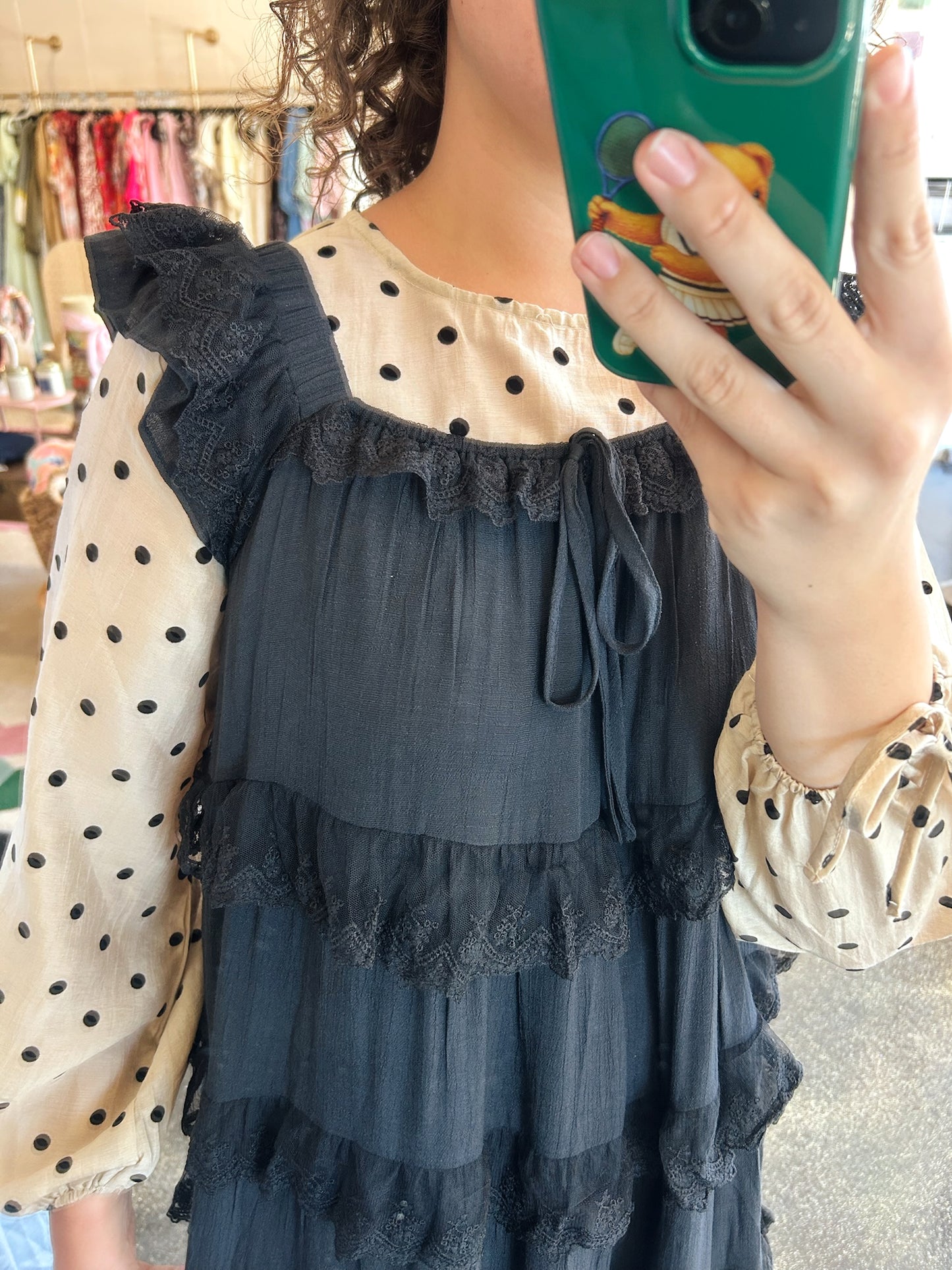 Tan Polka Dot Top