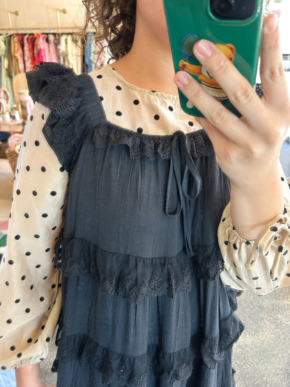 Tan Polka Dot Top