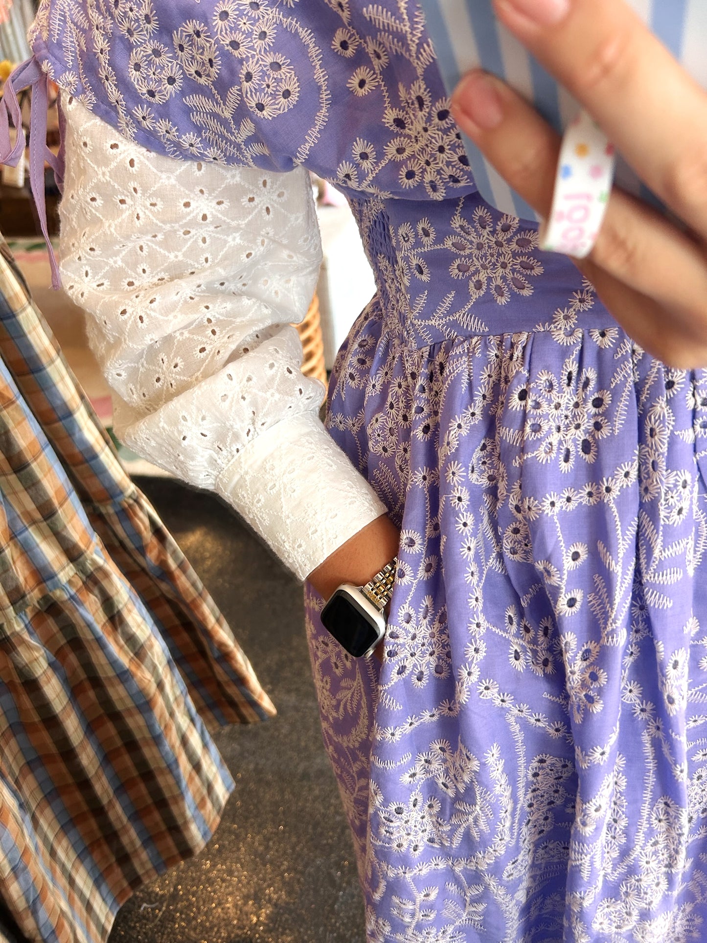 Eyelet Adjustable Tie Dress