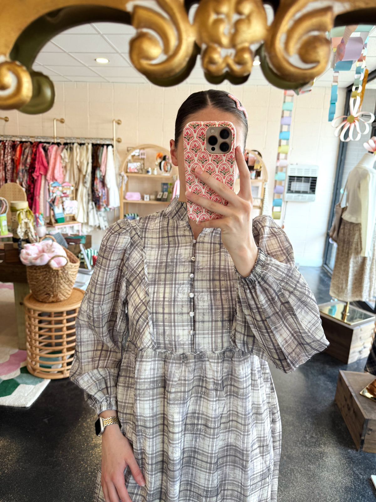 Sparkle Plaid Dress
