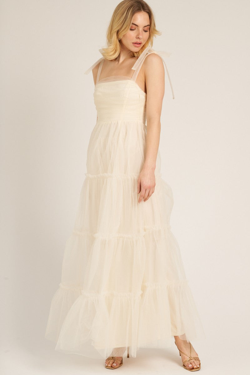 Cream Tulle Dress