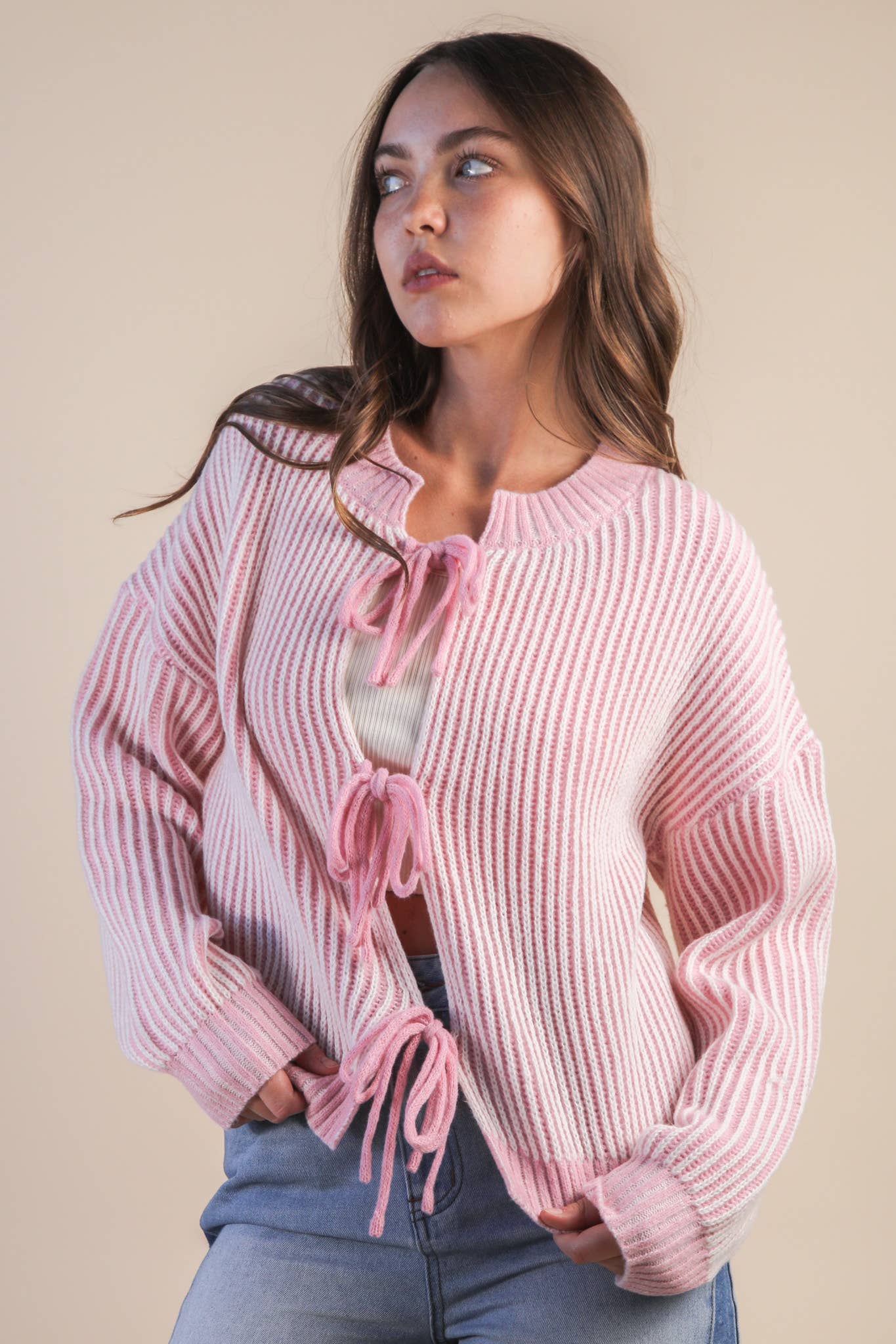 Pink Tie Sweater