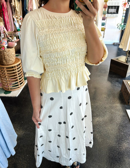 Polka Dot Denim Dress