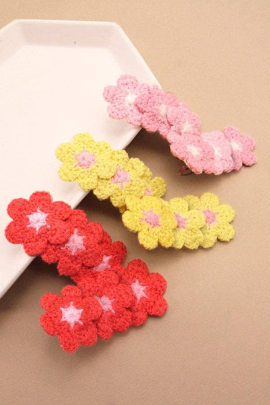Crochet Flower Clips
