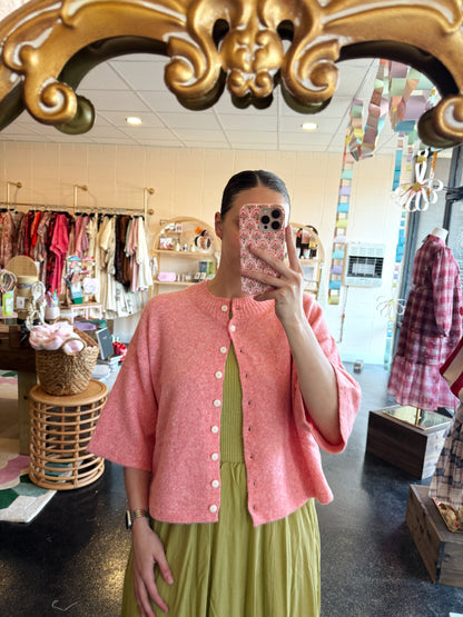 Ivory Cherry Cardigan