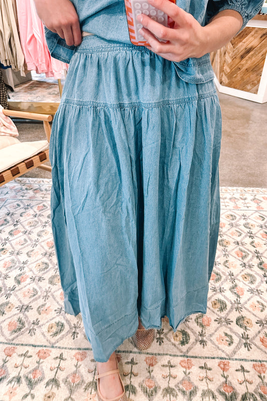 Denim Skies Set Skirt