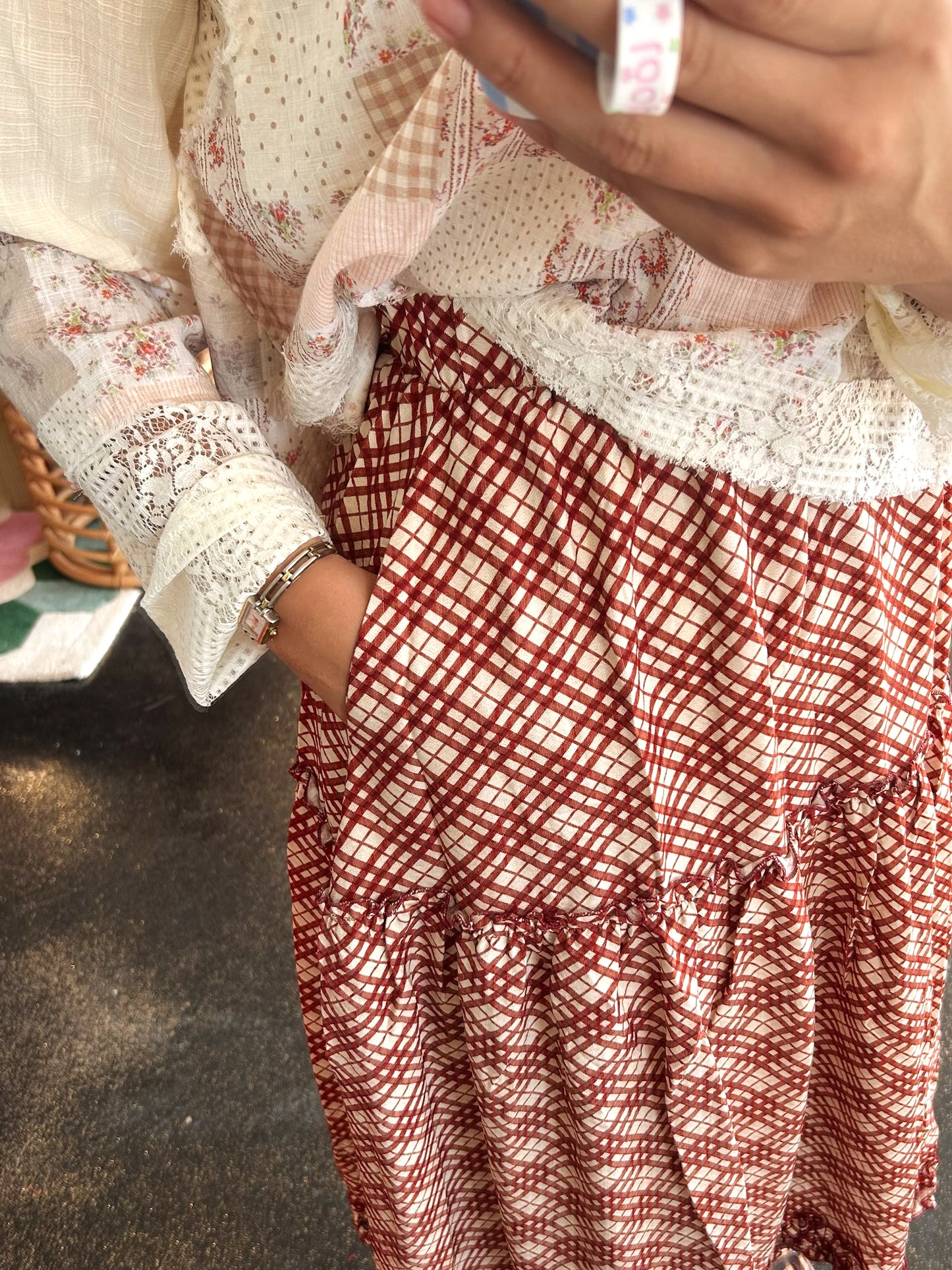 Plaid Tiered Skirt
