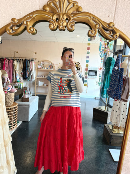 Striped Fireworks Top