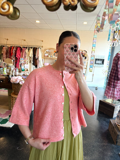Ivory Cherry Cardigan