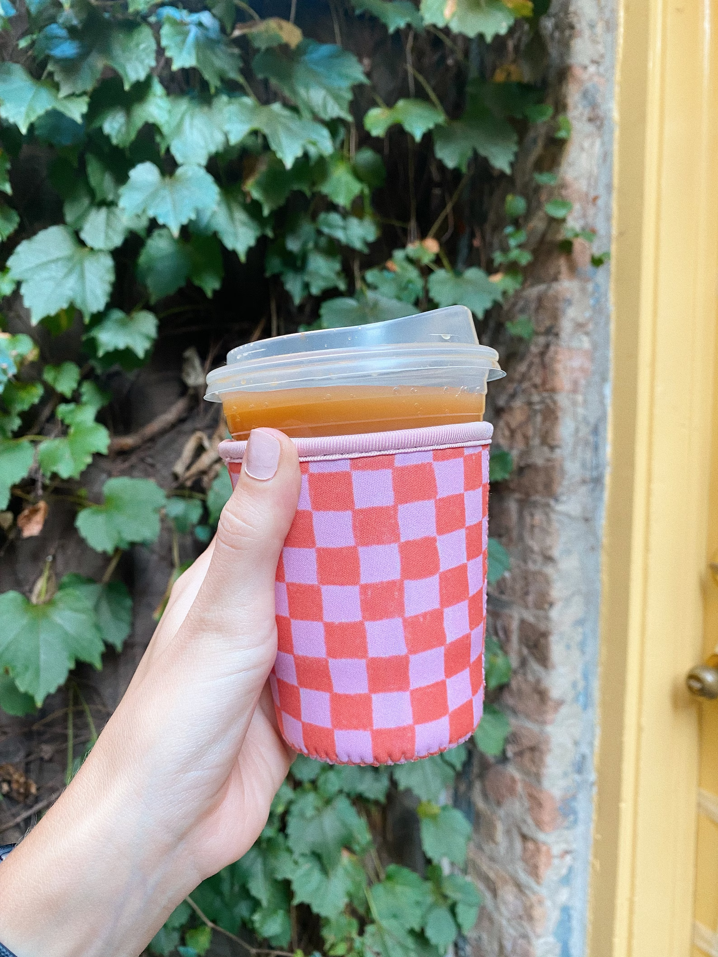 Gingham Iced Coffee Sleeve