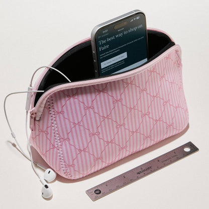 Pink Bow Stripe Bag
