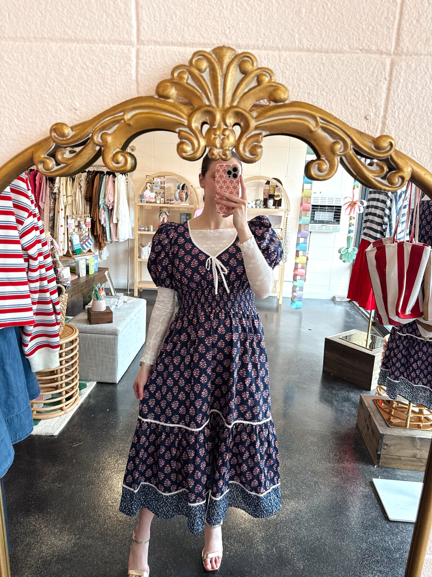 Navy Floral Dress
