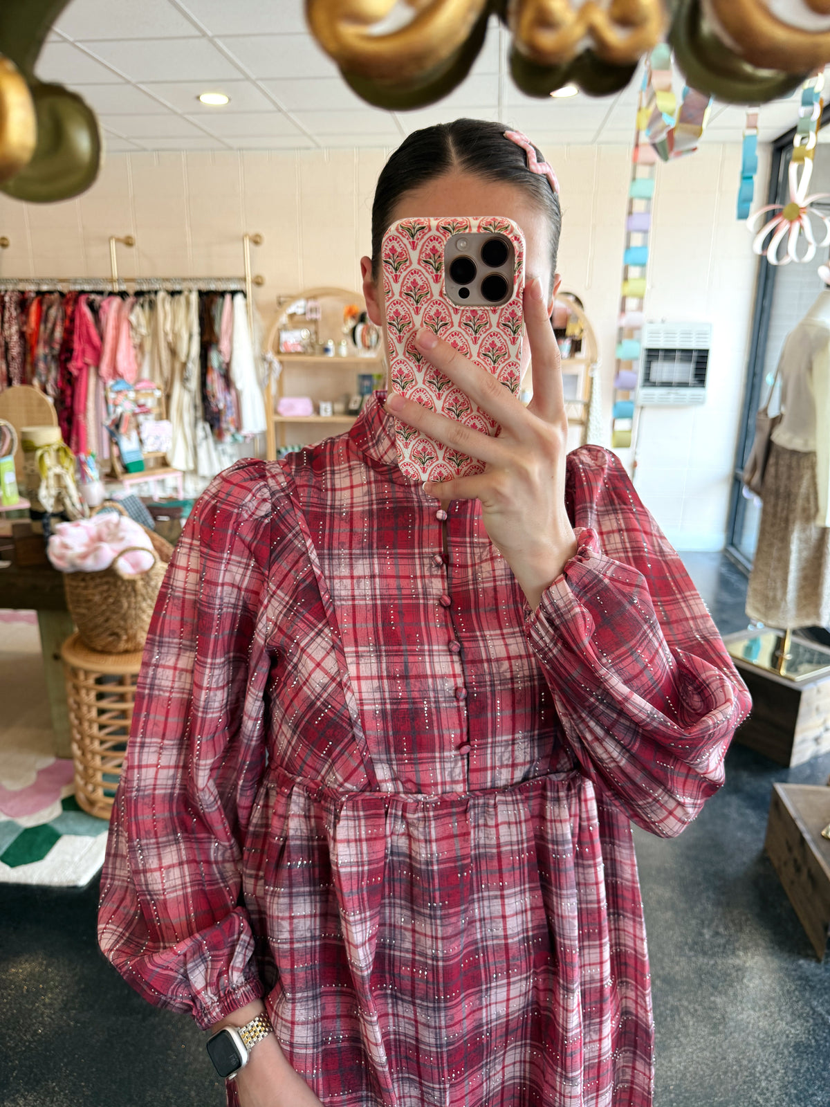 Sparkle Plaid Dress